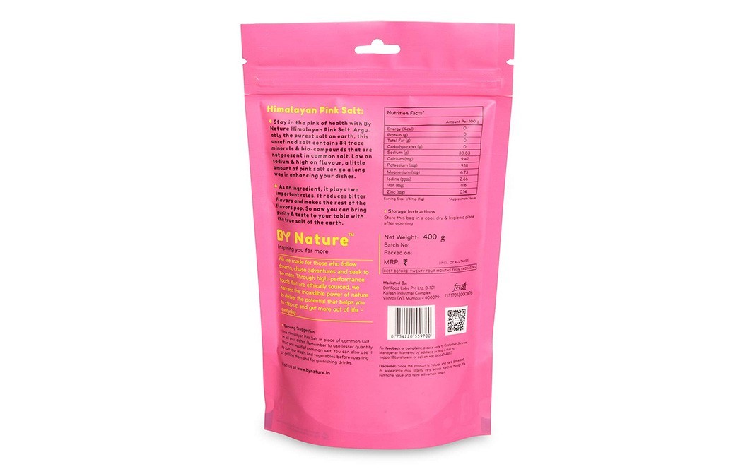 By Nature Himalayan Pink Salt    Pack  400 grams